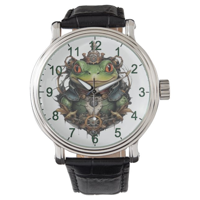 Relógio Froggie Sapo Steampunk Design, (Frente)