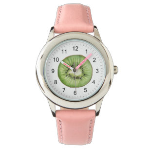 Relógio Fruta Kiwi Aquarela de Verão na Moda