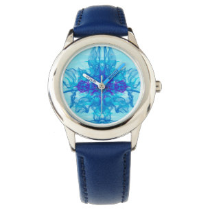 Relógio FUMAÇA AZUL - Arte Fractal -