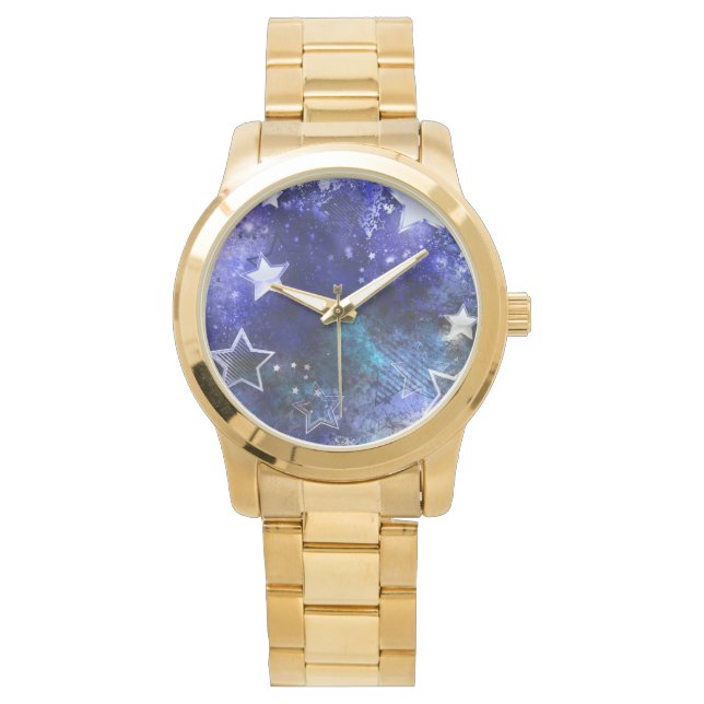 Relógio Fundo de Espaço com Estrelas (Frente)