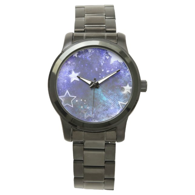 Relógio Fundo de Espaço com Estrelas (Frente)