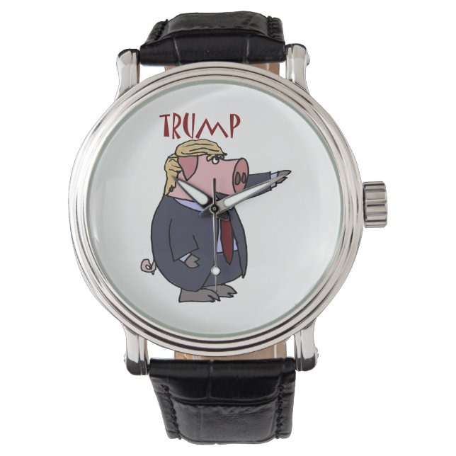 Relógio Funny Donald Trump Pig Cartografia Política (Frente)