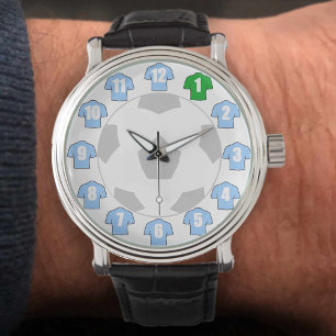 Relógio Futebol Watch - com Camisas Azuis do céu