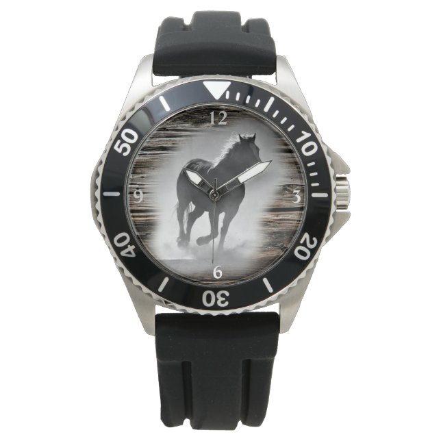 Relógio Galopagem de Cavalos Selvagens (Frente)