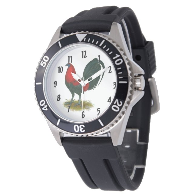 Relógio Gamecock Americano: Vermelho Marrom (Angular)