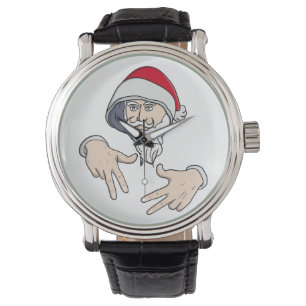 Relógio Gangsta legal Hip Hop Hand Rap Santa Claus