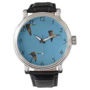 Relógio Gansos canadenses em voo 