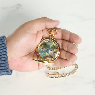 Relógio Gansos do Canadá em meio aos chorões