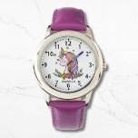 Relógio Garota Floral Rosa-Rosa Cinzenta Cinzenta Unicóric<br><div class="desc">O Relógio de Meninas Cinzentas Cinzentas Florais Personalizadas de Nome Rapariga Rosa Unicorn apresenta um unicórnio fofo com estrelas,  corações e flores. Personalizado com seu nome. Presentes perfeitos para as raparigas no aniversário,  Natal,  feriados e muito mais. Elaborado por ©Evco Studio www.zazzle.com/store/evcostudio</div>
