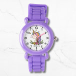 Relógio Garota Floral Rosa-Rosa Cinzenta Cinzenta Unicóric<br><div class="desc">O Relógio de Meninas Cinzentas Cinzentas Florais Personalizadas de Nome Rapariga Rosa Unicorn apresenta um unicórnio fofo com estrelas,  corações e flores. Personalizado com seu nome. Presentes perfeitos para as raparigas no aniversário,  Natal,  feriados e muito mais. Elaborado por ©Evco Studio www.zazzle.com/store/evcostudio</div>