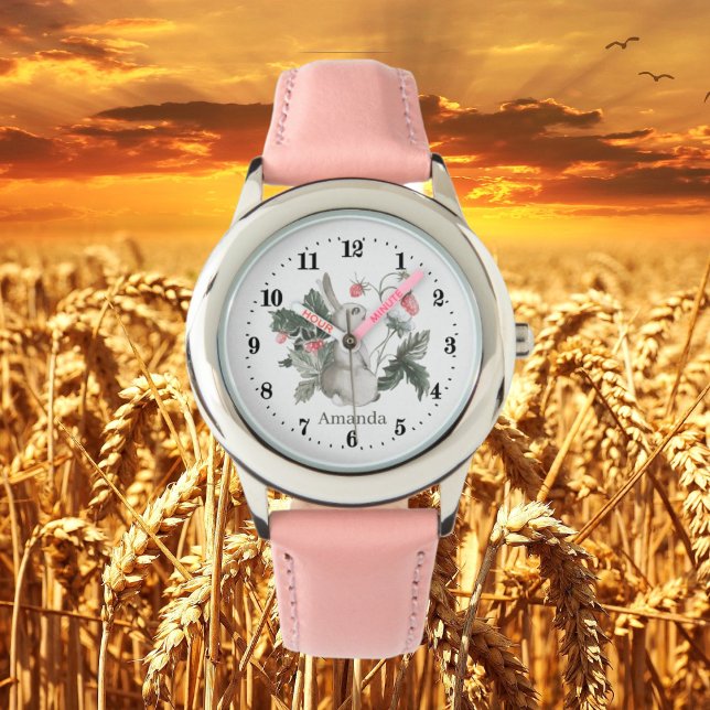 Relógio garotas bonitinhas amantes de coelhos adicionam no (Criador carregado)