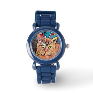 Relógio Garotas Personalizadas de Gato Bonito
