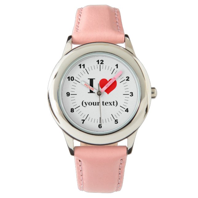 Relógio Garoto, eu olho com a pulseira rosa (Frente)