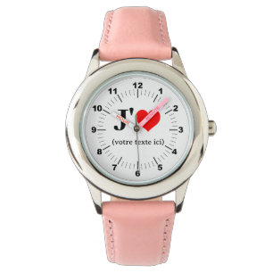 Relógio Garoto, eu olho com a pulseira rosa