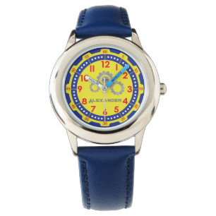 Relógio Garotos modernos, Yellow Gear Custom Kids Watch