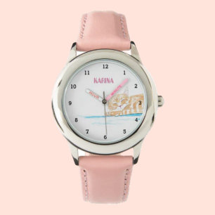 Relógio Gatinho Gelado Tabby Cat Animal Girly Kids