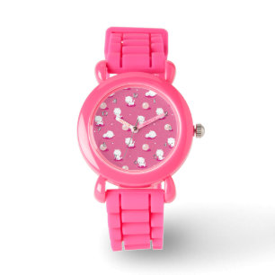 Relógio Gatinhos cor-de-rosa com Gatinho bonito Monitorame