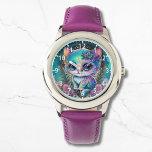 Relógio Gato Místico Gato Gatinho Celestial<br><div class="desc">Gato Místico Gato Gato Gato Celestial eWatch Watches apresenta um gato místico bonitinho sentado em flores selvagens bonito. Criado pelo Evco Studio www.zazzle.com/store/evcostudio</div>