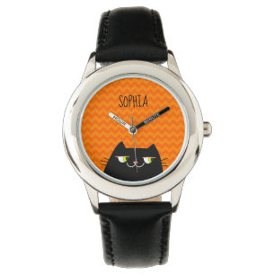Relógio Gato Preto Fofo