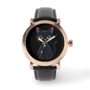 Relógio Gato Preto Pouco Assustador