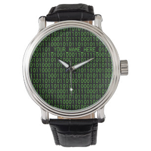 Relógio Geek Watch #3 Binary_YOUR_NAME_HERE_