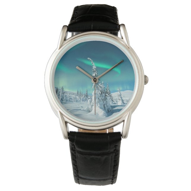 Relógio Gelo e neve | Luzes Nortes, Lapónia, Finlândia (Frente)