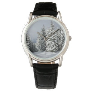 Relógio Gelo e neve   Pine Woodland, Áustria