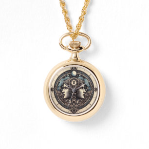 Relógio Gemini Horoscope Necklace Watch