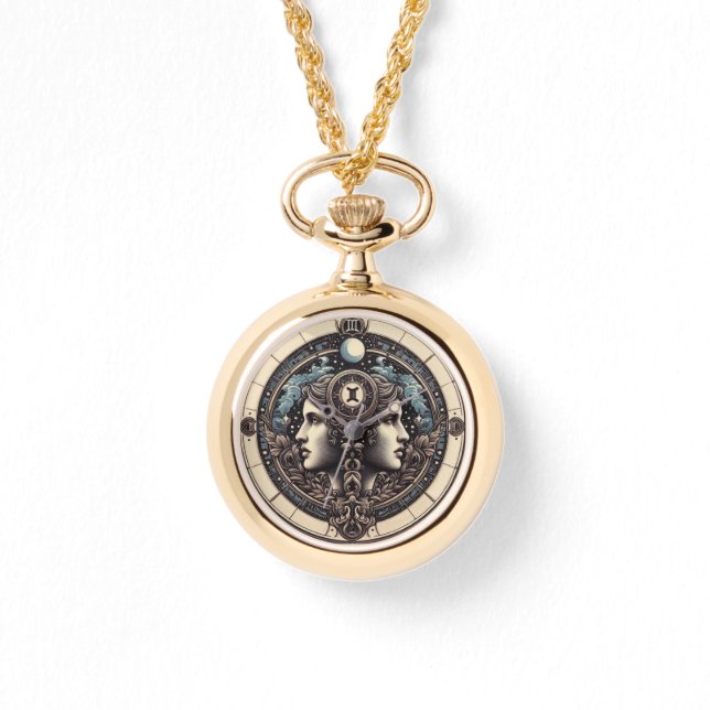 Relógio Gemini Horoscope Necklace Watch (Frente)