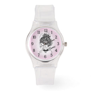 Relógio Gemini mascarada Lady Zodiac rosa