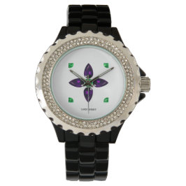 Relógio Gemstone Art, Green and Purple