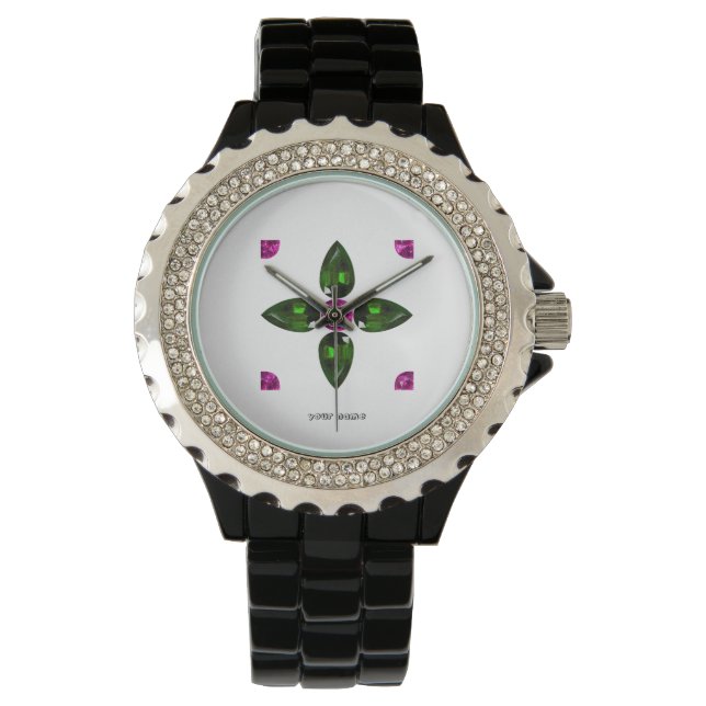 Relógio Gemstone Art, Purple Green (Frente)