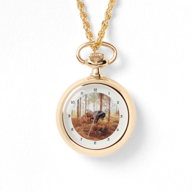 Relógio Giant Gentil - Rascunho dos Registros de Cavalo na (Frente)