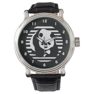 Relógio Giant Panda e Stripes