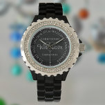 Relógio Gift for Wife. 10th Wedding Anniversary Watch<br><div class="desc">Gift watch for wife on a wedding anniversary. Special watch with inscription. 10th wedding anniversary gift. Watch has inscription plus the message "With Love". Also the names of each partner. Black watch face.</div>