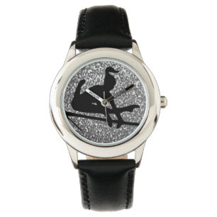 Relógio ginástica Black & Silver Sparkle e Watch
