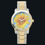 Relógio Girassol Amarelo e Abelhas no Céu Azul - Dia do Ve<br><div class="desc">Girassol Amarelo e Abelhas no Céu Azul - Dia de Verão - Natureza do Flor de Fotografias - Você também pode personalizar - Escolher / Adicionar Sua Foto Única - Imagem / Texto - Nome / Cor / Fonte / Tamanho / Mais - Faça seu Presente Especial - Redimensionar e...</div>