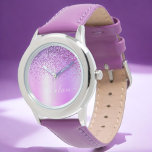 Relógio Glitter Puro Glam Metal Monograma<br><div class="desc">Folha fina Roxa Folha Metálica Brilhante Metálica Brilhante Bruta Monograma Name Watch. Isto faz o doce e perfeito aniversário de 16 anos,  casamento,  chá de panela,  aniversário,  chá de fraldas ou festa de solteira presente para alguém que ama luxo de luxo e estilos quíticos.</div>