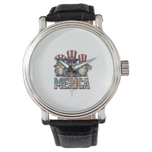 Relógio Gnomo Patriótico Merica Design Vector Vintage_1