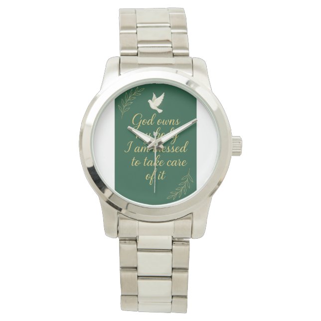 Relógio God own your body. watch. A witness about Jesus (Frente)