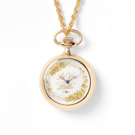 Relógio Gold pendant watch "La Vie Belle" with a luxurious