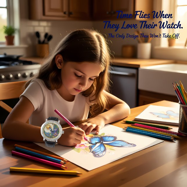 Relógio Golden Harvest Stained Glass Sunflower Butterfly (Criador carregado)