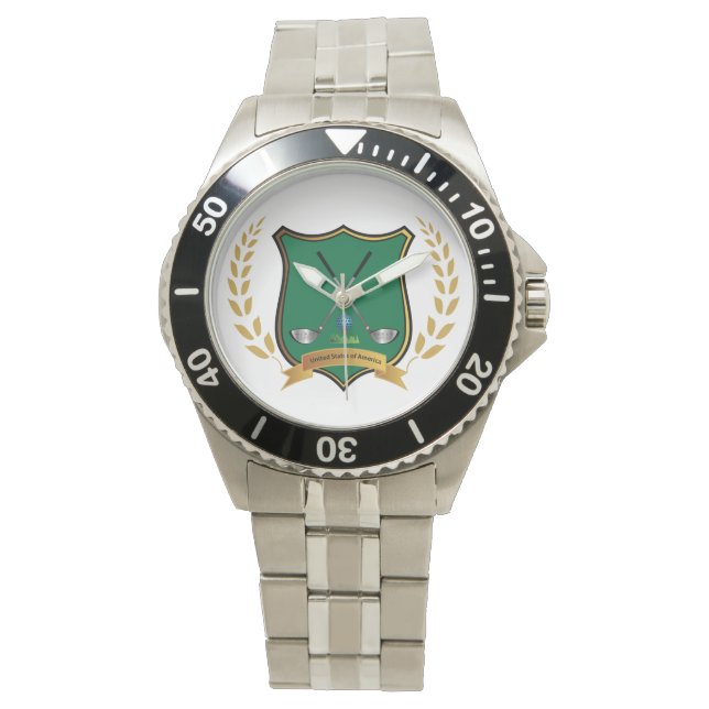Relógio GOLF Crest com Laurel Wreath Mens Watch (Frente)