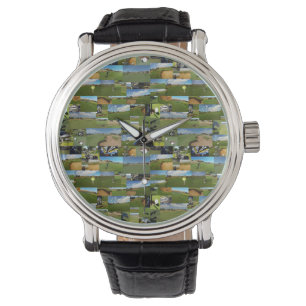 Relógio Golfe, Foto Collarge, Mens Leather Watch