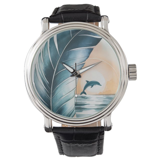 Relógio Golfinhos: Pérolas dos Mares e a Beleza de Mov (Frente)