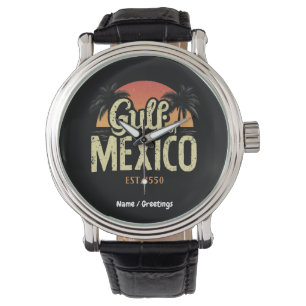 Relógio Golfo do México est. 1550 Retro Beach Vibe Vintage