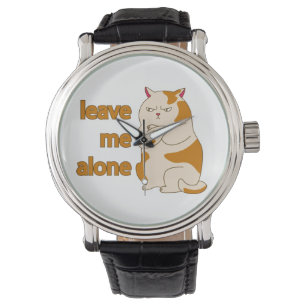 Relógio Gordo gato mal-humorado me deixa sozinho