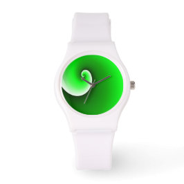 Relógio Gradiente Espiral Branco Verde