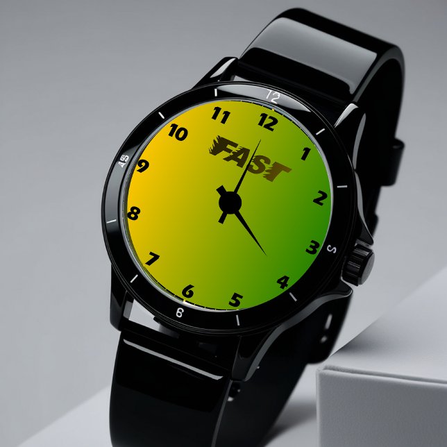 Relógio Gradiente Vibrante, Green & Yellow Modern Wristwat (Criador carregado)