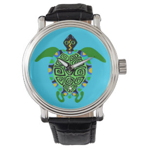 Relógio Gráfico - TURTLE marítima - Vida selvagem - Aqua -